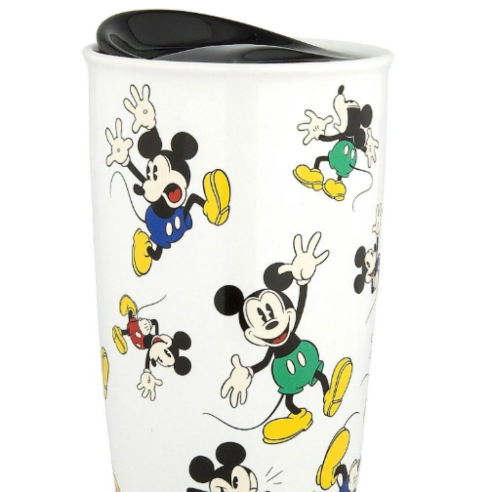 Disney Parks 12 Oz Mickey Mouse Cermaic Coffee Travel Mug Tumbler
